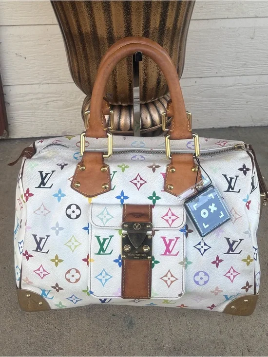 Louis Vuitton Multicolor Monogram Murakami Handbag Speedy 30 Vintage Bag - Picture 4 of 17